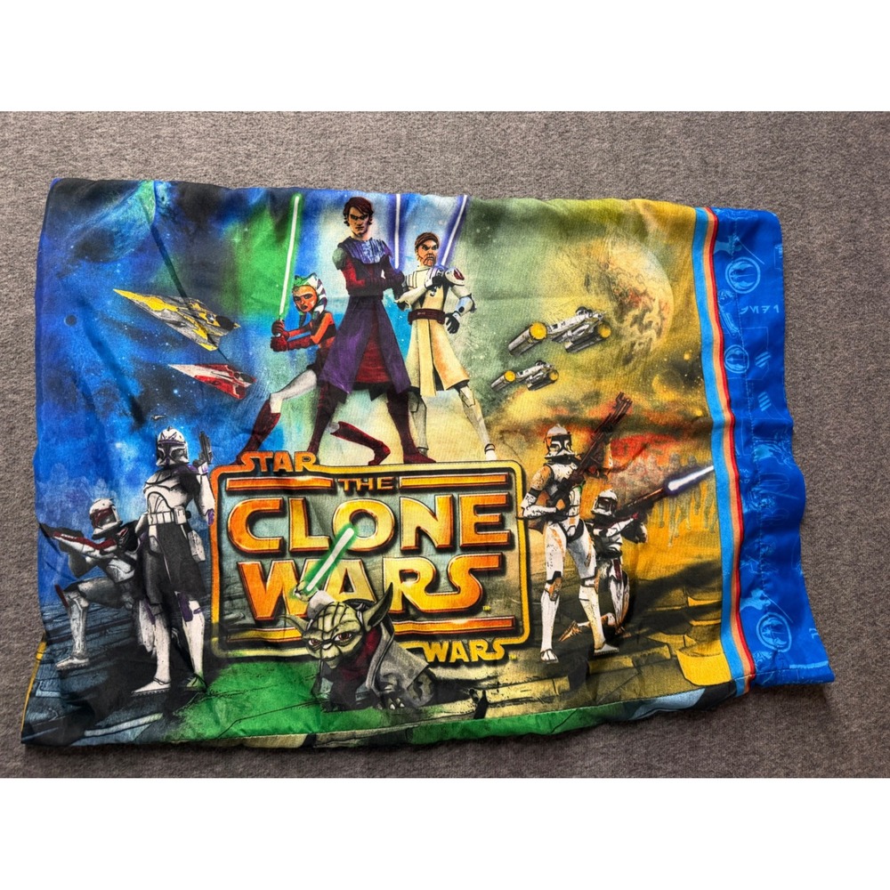 Star Wars The Clone Wars Pillowcase Anakin Obi-Wan Ahsoka Yoda Clone Troopers